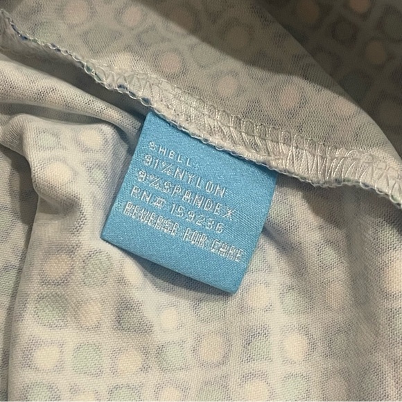 J. McLaughlin Durham Top Women’s Sz XL Blue Catalina Cloth Ruffle 3/4 Sleeve - Picture 5 of 8